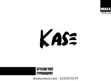 Bold Grunge And Rough Brush Text Typography Of Baby Boy Name Kase