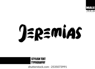 Grunge Audaz Y Pincel Áspero Texto Tipografía De Bebé Nombre Jeremias