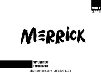 Grunge Audaz Y Pincel Áspero Texto Tipografía Del Nombre Del Bebé Merrick