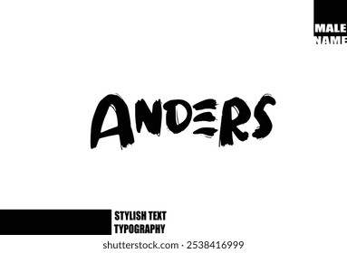 Fette Grunge und rauer Pinsel Text Typografie von Baby Boy Name Anders