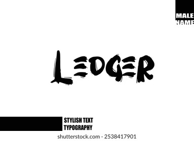 Bold Grunge And Rough Brush Text Typography Of Baby Boy Name Ledger