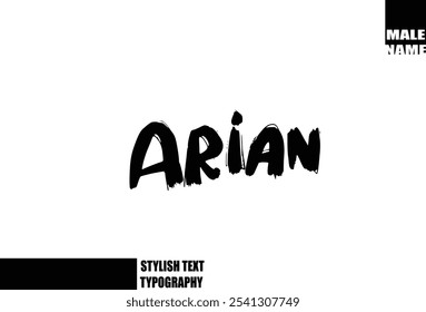 Bold Grunge And Rough Brush Text Typography Of Baby Boy Name Arian