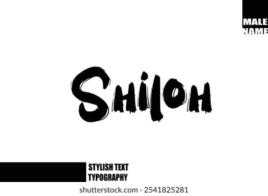 Audaz Grunge Y Rough Brush Texto Tipografía De Baby Boy Nombre Shiloh