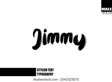 Negrito Grunge E Escova Áspero Texto Tipografia Do Nome Do Menino Do Bebê Jimmy 