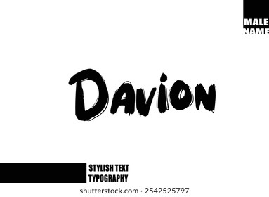 Bold Grunge And Rough Brush Text Typography Of Baby Boy Name  Davion