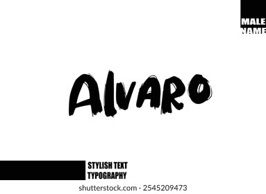 Bold Grunge And Rough Brush Text Typography Of Baby Boy Name Alvaro