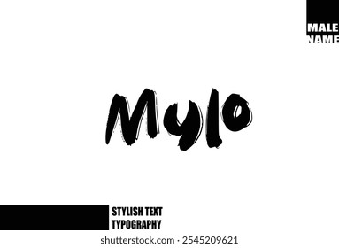 Bold Grunge And Rough Brush Text Typography Of Baby Boy Name Mylo