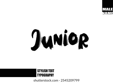 Bold Grunge And Rough Brush Text Typography Of Baby Boy Name Junior