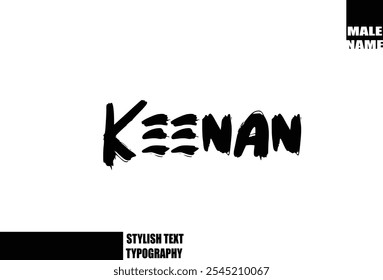 Fette Grunge und rauer Pinsel Text Typografie von Baby Boy Name Keenan