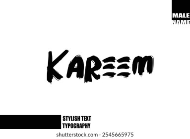 Fette Grunge und rauer Pinsel Text Typografie von Baby Boy Name Kareem