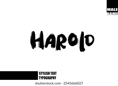 Bold Grunge And Rough Brush Text Typography Of Baby Boy Name Harold