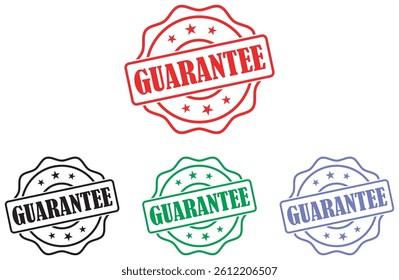 Bold guarantee text design in modern typography for business branding and corporate identity. Clean guarantee text for professional branding. Official guarantee stamp design. Vector illustration