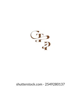bold and hairline initial wedding logo concept TP elegant curve monogram letter