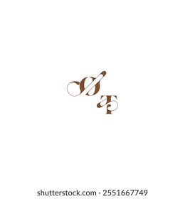 bold and hairline initial wedding logo concept OT elegant curve monogram letter