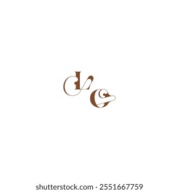 bold and hairline initial wedding logo concept LO elegant curve monogram letter