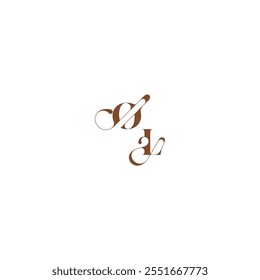 bold and hairline initial wedding logo concept OL elegant curve monogram letter