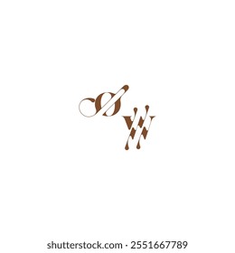 bold and hairline initial wedding logo concept OW elegant curve monogram letter