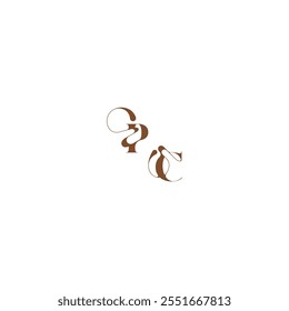 bold and hairline initial wedding logo concept PC elegant curve monogram letter
