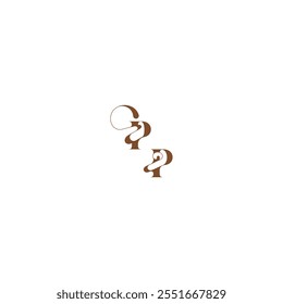 bold and hairline initial wedding logo concept PP elegant curve monogram letter