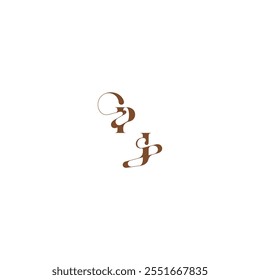 bold and hairline initial wedding logo concept PJ elegant curve monogram letter