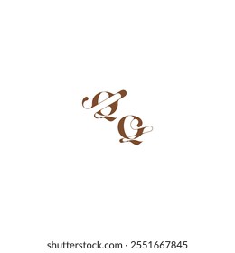 bold and hairline initial wedding logo concept QQ elegant curve monogram letter