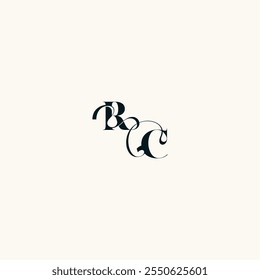 bold and hairline initial wedding monogram elegant CR fancy curve logo letter