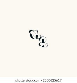 bold and hairline initial wedding monogram elegant LG fancy curve logo letter
