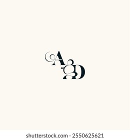 bold and hairline initial wedding monogram elegant DA fancy curve logo letter