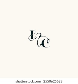 bold and hairline initial wedding monogram elegant CL fancy curve logo letter