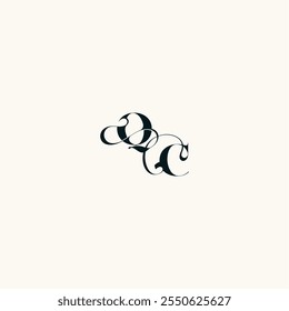 fett und Haaransatz Hochzeit Monogramm elegante CQ ausgefallene Kurve Logo Buchstabe