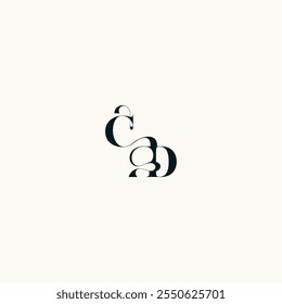 bold and hairline initial wedding monogram elegant DC fancy curve logo letter