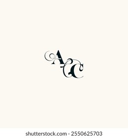 bold and hairline initial wedding monogram elegant CA fancy curve logo letter