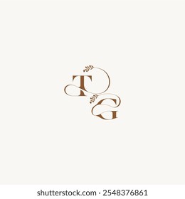 bold and hairline monogram wedding monogram logo initial TG elegant curve organic letter