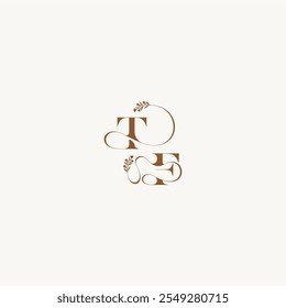 bold and hairline monogram wedding monogram logo initial TF elegant curve organic letter