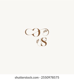 bold and hairline monogram wedding monogram logo initial OS elegant curve organic letter