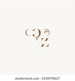 bold and hairline monogram wedding monogram logo initial OZ elegant curve organic letter