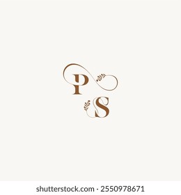 fett und Haaransatz monogram Hochzeit monogram logo erste PS elegante Kurve organischer Buchstabe