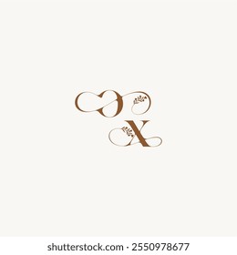 bold and hairline monogram wedding monogram logo initial OX elegant curve organic letter