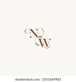 bold and hairline monogram wedding monogram logo initial NW elegant curve organic letter