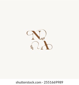 bold and hairline monogram wedding monogram logo initial NA elegant curve organic letter