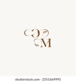 bold and hairline monogram wedding monogram logo initial OM elegant curve organic letter