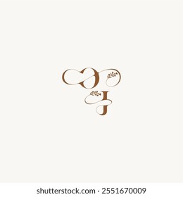 bold and hairline monogram wedding monogram logo initial OJ elegant curve organic letter
