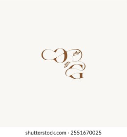 bold and hairline monogram wedding monogram logo initial OG elegant curve organic letter