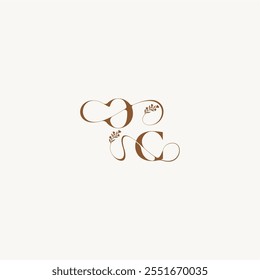 bold and hairline monogram wedding monogram logo initial OC elegant curve organic letter