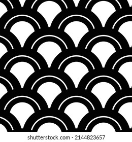bold half circle tile seamless pattern vector illustration