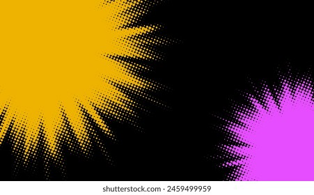 A bold halftone gradient blends from sunny yellow to vibrant magenta, creating a visually stimulating contrast perfect for eye-catching graphics.