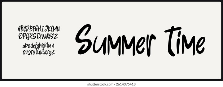 Bold hand drawn vector font. Alphabet uppercase and lowercase.
