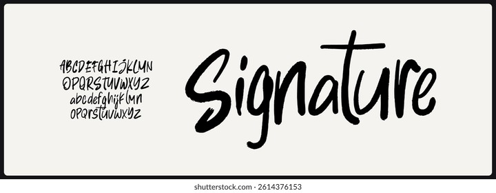Bold hand drawn vector font. Alphabet uppercase and lowercase.