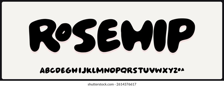 Bold hand drawn vector font. Alphabet uppercase round and minimalist style.