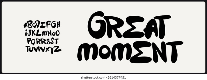 Bold hand drawn vector font. Alphabet uppercase and variation with brush and urban style.